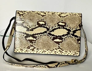 Vintage Python Skin Shoulder Strap Bag Clutch Purse - Picture 1 of 10