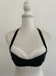 Bralette para mujer nuevo con etiquetas NOE Undergarments negro/blanco con tiras espalda en la X talla S - Imagen 1 de 6