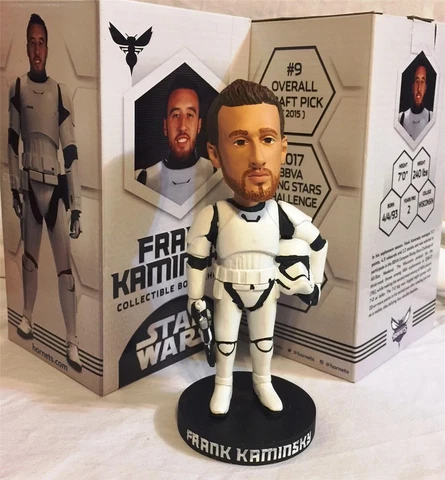 2017-18 CHARLOTTE HORNETS FRANK KAMINSKY "STORMTROOPER" STAR WARS SGA BOBBLEHEAD Cover