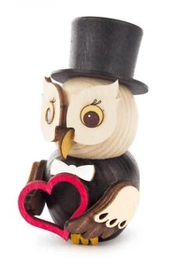Figura todo el año mini búho novio H: 7,5 cm NUEVO figura de madera miniatura de madera - Imagen 1 de 1