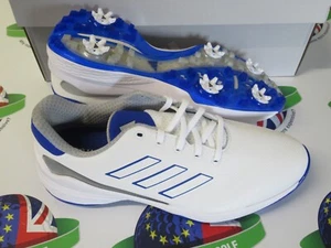 adidas zg23 waterproof golf shoes white/blue uk size 7 - Picture 1 of 3