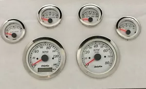 DOLPHIN GAUGES 6 GPS STREET ROD GAUGE SET STREET ROD HOT ROD, UNIVERSAL - Picture 1 of 4