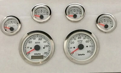 DOLPHIN GAUGES 6 GPS STREET ROD GAUGE SET STREET ROD HOT ROD, UNIVERSAL - Image 1 of 4