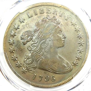 1796 Draped Bust Silver Dollar $1 Small Eagle Coin - Certified PCGS VF Detail - Picture 1 of 6