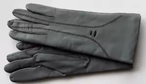 Guantes de cuero búlgaros vintage LOVECH 1983, cuero gris oscuro, talla 7. 3/4 - Imagen 1 de 6