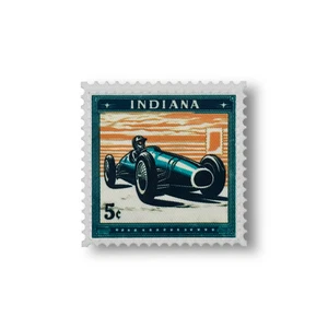 State Postage Stamp Patch | Indiana - Picture 1 of 3