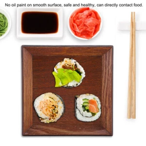 1Pc Square Wooden Sushi Dish Snacks Dried Cake Tray Dessert Plate (#2) - Picture 1 of 11