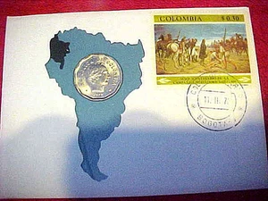 1970 #165 99 FIRMA ERSTTAG ERSTAUSGABE KOLUMBIANISCH 50 CENTAVO  - Bild 1 von 4