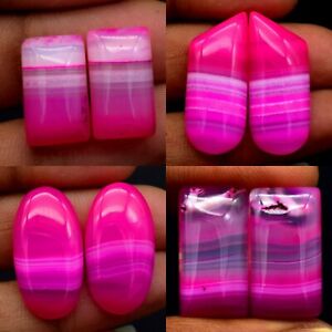 Pink Stripped Agate Multi Shape Loose CAB Gemstone With Multi Sizes TA-300