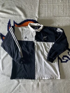 90s Vintage Adidas New Zealand Rugby All Blacks Rare Training Jersey XL!! - Picture 1 of 8