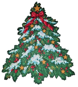 Large Iron On Cloth Patch Christmas Tree Multi-Color New 11" x 10" - Picture 1 of 11