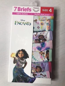 7 PACK Disney Encanto Assorted Girls Panties Multicolor Briefs Sz 4 Cotton New - Picture 1 of 5