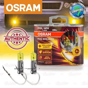 2x H3 453 2600K YELLOW Spot Light OSRAM FOG BREAKER Headlight Bulb Lamp 62151FBR - Picture 1 of 10