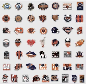 Chicago Bears Football 50er-Pack individuelle Aufkleber Sticker nicht wiederholt NFL NEU - Bild 1 von 2