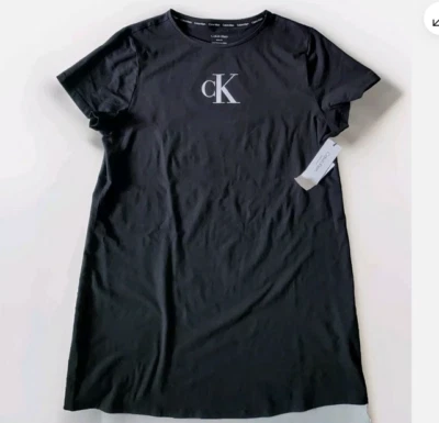 Vestido de encubrimiento para mujer Calvin Klein Signature LOGO talla M L azul marino negro Foto 1 de 4