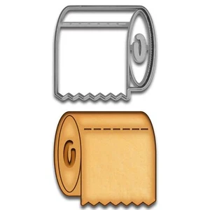 Funny Toilet Paper Cookie Cutter - 4x3.69 Inches - Picture 1 of 1