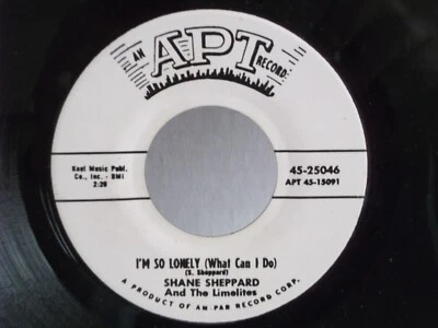 Shane Sheppard & Limelites,Apt,"I'm So Lonely",US,7" 45,White PROMO label,1960,M - Image 1 of 2