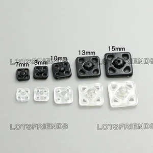 100 sets Plastic Square Press Studs Snap Fasteners Sewing Buttons 7 8 10 13 15mm - Picture 1 of 7
