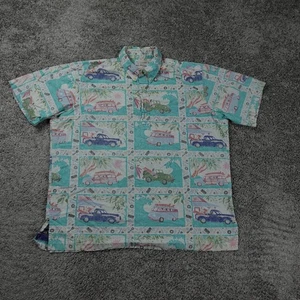 Reyn Spooner Hawaiian Shirt Mens XXL Cotton Reverse Print Cars Lightweight - Picture 1 of 9
