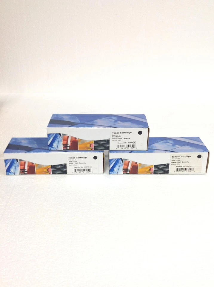 NUEVO Lote de 3 Cartuchos de Tóner Negro Media Science 46878 Para Dell 1320C ENVÍO GRATUITO Foto 1 de 4