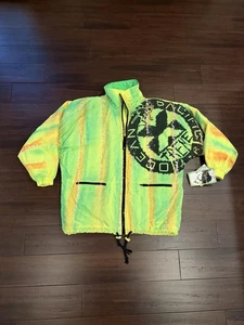 Chaqueta acolchada verde medio esquí vintage nueva con etiquetas años 90 Ocean Pacific Tie Dye RARA - Imagen 1 de 8