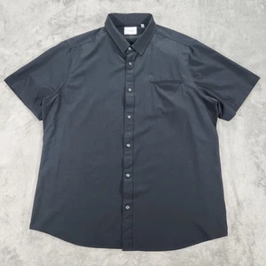 7Diamonds Shirt Mens 2XL Black Grant 4-Way Stretch Short Sleeve Button Up Casual - Picture 1 of 11