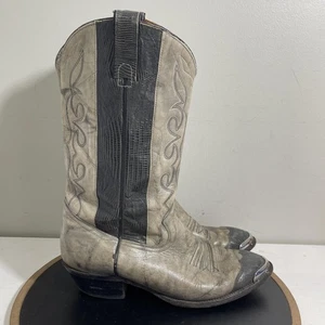 Botas Imperiales Para Hombres 12D Vaquero Occidental Lagarto Exótico Superposición Punta Corta Puntas de Metal - Imagen 1 de 12