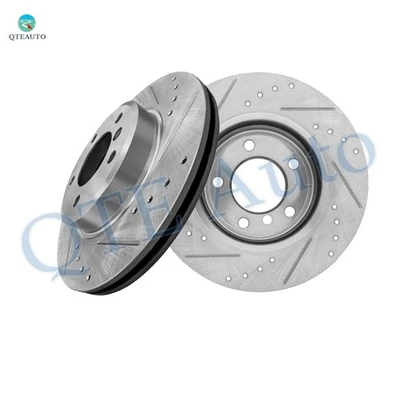 Rotores de disco de freno delanteros ranurados perforados 300 mm para BMW 325I base 2001-2005 Foto 1 de 4