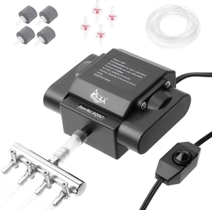 Aquarium Air Pump,4 Outlets Powerful Outdoor Pond Aerator Fish Tank Oxygen Pump - Picture 1 of 7