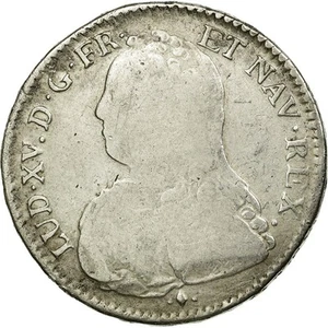 [#455776] Münze, Frankreich, Louis XV, 1/2 Écu aux branches d'olivier, S, KM 434 - Picture 1 of 2