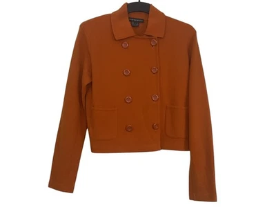 Chaqueta Blazer De Colección Andrea Jovine Naranja Quemado 100% Lana Doble Pecho L Foto 1 de 4