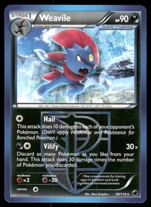 Pokemon Tcg Weavile #66 Pokemon Plasma Freeze LP - Picture 1 of 2