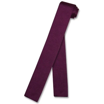 Biagio KNITTED Neck Tie Solid EGGPLANT PURPLE Color Mens Knit NeckTie - Image 1 of 2