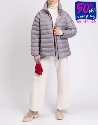 RRP €1088 IENKI IENKI Down Quilted Jacket Size M Pleated Back Zip High Neck - Image 1 of 4