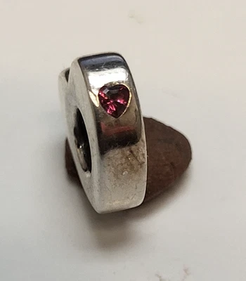 Pandora Sterling Red Heart You & Me Spacer ALE 925 #796559CZR - Image 1 of 4