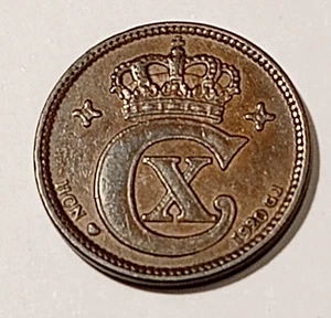 * Denmark * 2 öre  * 1920  * Bronze *  Cond.   1+ * - Picture 1 of 2