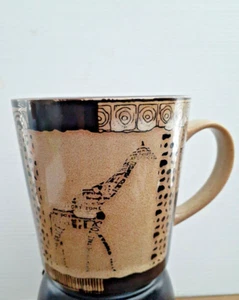 Taza de café jirafa Tara Reed Designs África taza safari azul puerto marrón 16 oz - Imagen 1 de 6