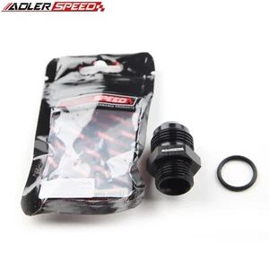 ADLERSPEED -10AN 10AN Male Flare To -8 AN AN8 Straight Cut O-Ring Fitting Black - Picture 1 of 8