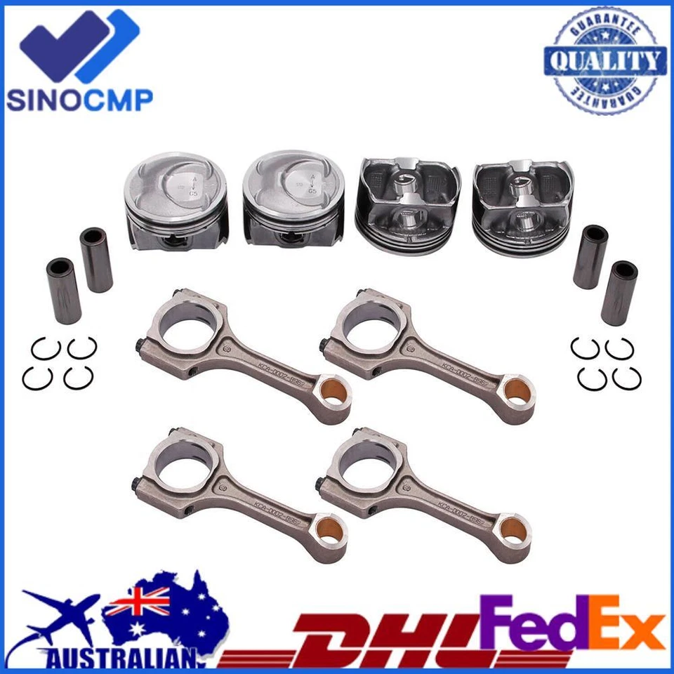 4x Connecting Rod & Piston Kit For 11-13 Hyundai Sonata Kia Sorento Optima 2.4L - Image 1 of 1