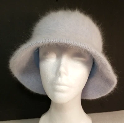 Sombrero cubo de angora azul bebé para mujer sin marca talla única nuevo sin etiquetas súper suave H6 Foto 1 de 4