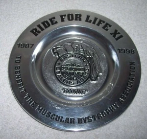Wilton Harley Davidson Dealer MDA XI Ride For Life 1998 “300 Club” Metal Plate - Picture 1 of 10