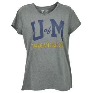 NCAA Michigan Wolverines Gray Tshirt Tee Medium Womens Short Sleeve Crew Neck  - Picture 1 of 1