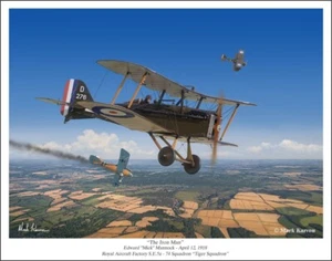 RAF S.E.5a Edward "Mick" Mannock Aviation Art Print - 11" x 14" - Picture 1 of 1