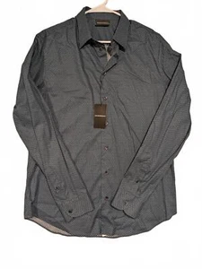 Camicia elegante uomo Emporio Armani blu geometrica colletto francese grande nuova con etichetta - Foto 1 di 10