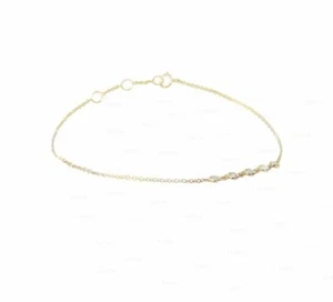 14K GOLD 0.25 CT. GENUINE FIVE BEZEL SET DIAMOND WEDDING BRACELET FINE JEWELRY - Picture 1 of 5
