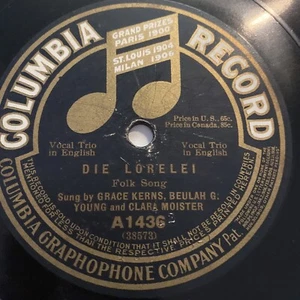 1915 - Kerns - Young - Moister 78 rpm COLUMBIA A1436 Die Lorelei traditional V+ - Picture 1 of 4
