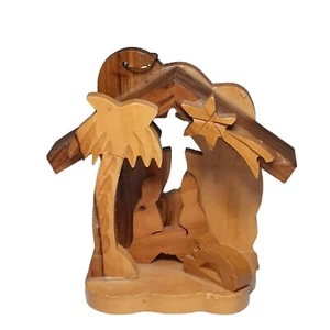 Handgefertigte Holz Ornament Krippe aus Bethlehem Heiliges Land Andenken - Bild 1 von 5