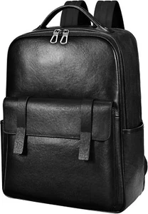 Colins Keirs Leather backpack 15.6 inch luxury w laptop compartment, black - Picture 1 of 8