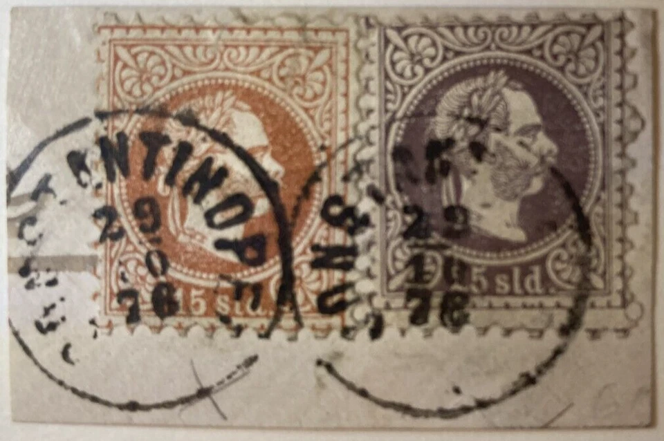 Austria, Turkey-Austrian Post Office 15 SLD + 25 SLD, 1867, 5i + 6i - Image 1 of 1