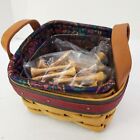 Longaberger 1999 Father's Day Tee Basket Set Liner Protector w/Golf Tees 